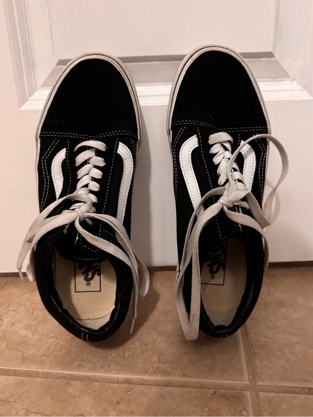 Vans Black and White Low-Top Skate Sneakers